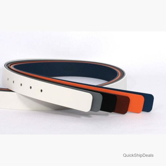 100% Genuine Italian Real Solid Leather Belt Strap Unisex Up to 46" - Picture 4 of 6